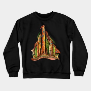 VILLAGE HOUSE WATERCOLOR Crewneck Sweatshirt